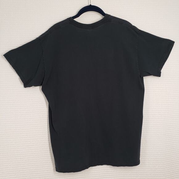 Vintage Gildan Skull Dragon T-Shirt Mens Large Black Grunge Distressed Goth - Picture 3 of 16